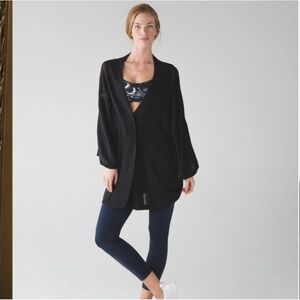 Lululemon Breeze Easy Wrap Cardigan Sweater Charcoal Black M/L